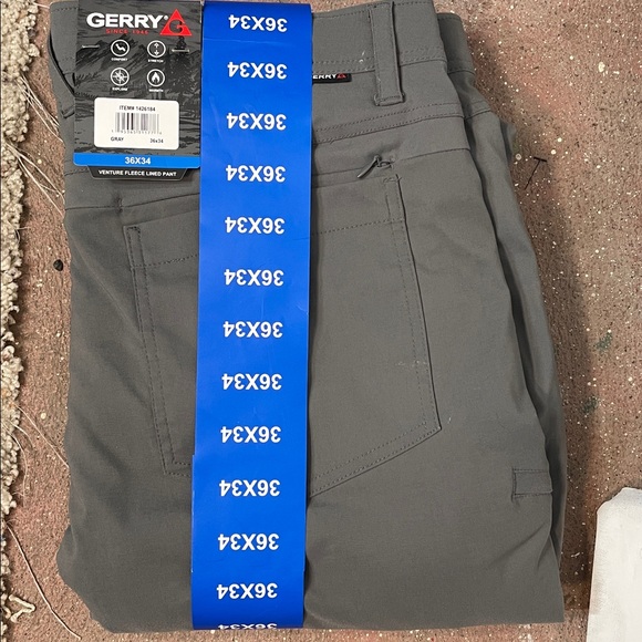 Gerry Mens Pants Size 36x34 Gray Thermal Cargo Pockets Nylon Bungie ankle - Picture 1 of 5
